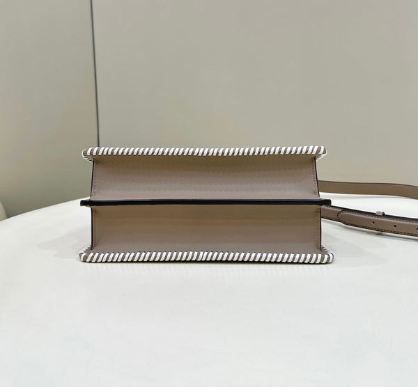 PEEKABOO ISEEU 27 IN MEDIUM BROWN INTERLACED CALFSKIN GOLD HARDWARE