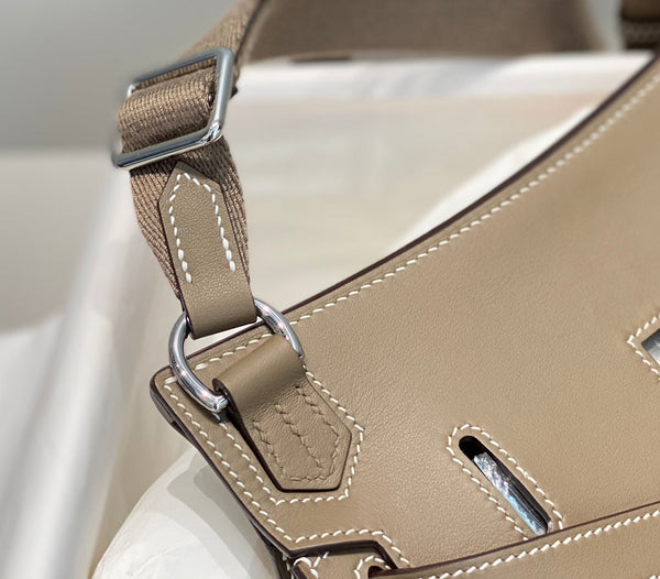 HM JYPSIÈRE MINI 23 TAN CALFSKIN HARDWARE ARGENTO