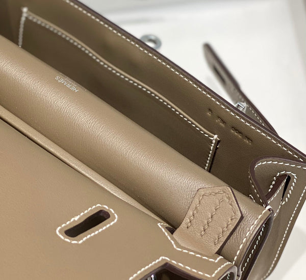 HM JYPSIÈRE MINI 23 TAN CALFSKIN HARDWARE ARGENTO