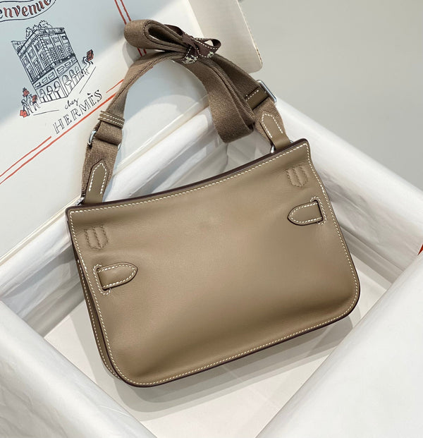 HM JYPSIÈRE MINI 23 TAN CALFSKIN HARDWARE ARGENTO