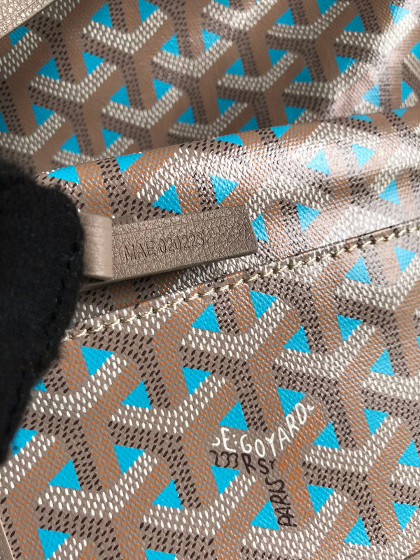 Goyard Boheme Hobo Bag 42cm Turquoise Canvas & Cafskin