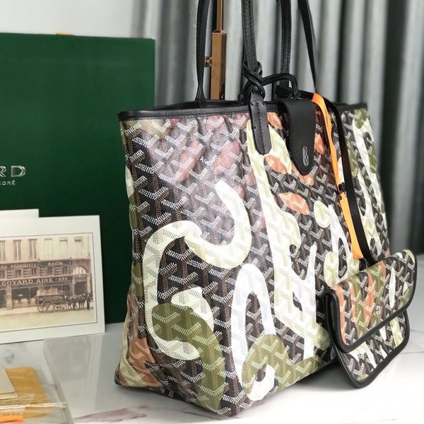 BORSA SAINT LOUIS PM 34 IN TELA GOYARDINE CAMOUFLAGE VERDE LETTRES