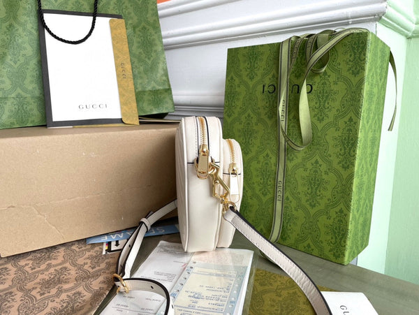 BORSA MARMONT HEART 20 IN PELLE DI VITELLO BIANCA E FERRAMENTA ORO