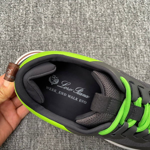 LP BRUNELLO SNEAKERS MULTI-IRON AND CHARTREUSE MESH CALFSKIN