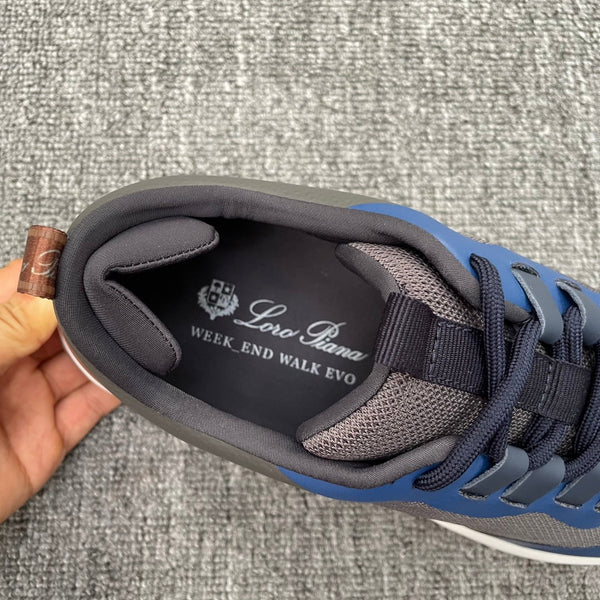 LP BRUNELLO SNEAKERS MULTI-GRIGIO E NAVY IN VITELLO MESH