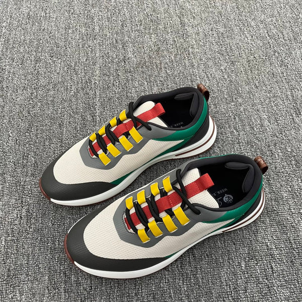 LP BRUNELLO SNEAKERS MULTI-VERDE E BIANCO IN VITELLO MESH