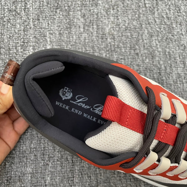 LP BRUNELLO SNEAKERS MULTI-RUBINO E VITELLO A RETE BIANCA