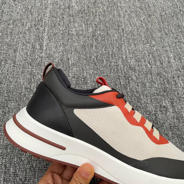 LP BRUNELLO SNEAKERS MULTI-RUBINO E VITELLO A RETE BIANCA