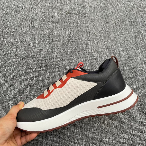 LP BRUNELLO SNEAKERS MULTI-RUBINO E VITELLO A RETE BIANCA