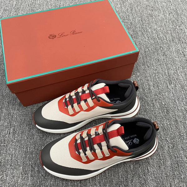 LP BRUNELLO SNEAKERS MULTI-RUBINO E VITELLO A RETE BIANCA