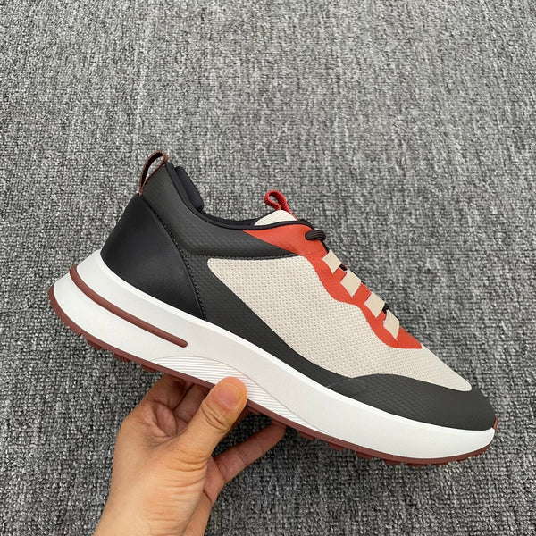 LP BRUNELLO SNEAKERS MULTI-RUBINO E VITELLO A RETE BIANCA