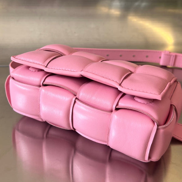 MINI CASSETTA 18 IN PELLE D'AGNELLO ROSA CHIARO