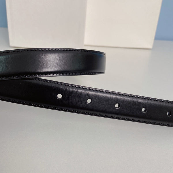 Medium Spike Belt 25mm Black Calfskin Loop Silver Shw