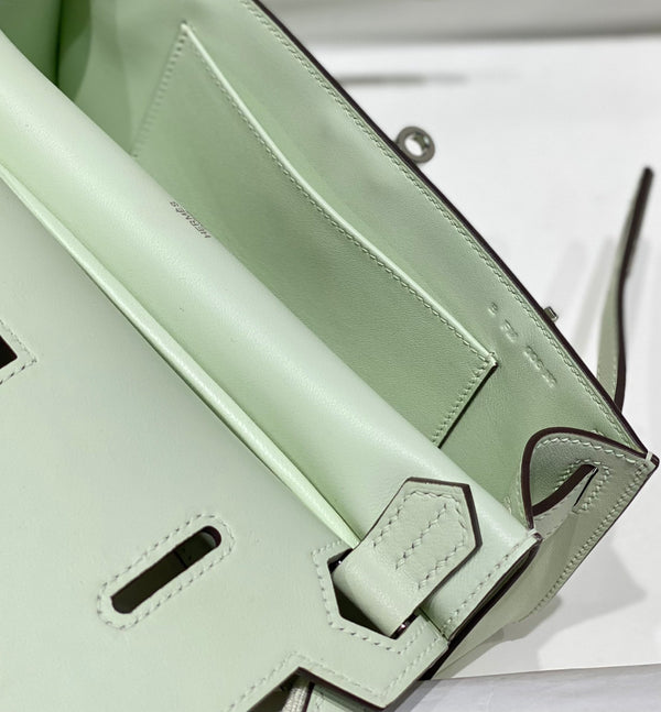 HM JYPSIÈRE MINI 23 MENTA PELLE DI VITELLO FERRAMENTA ARGENTO