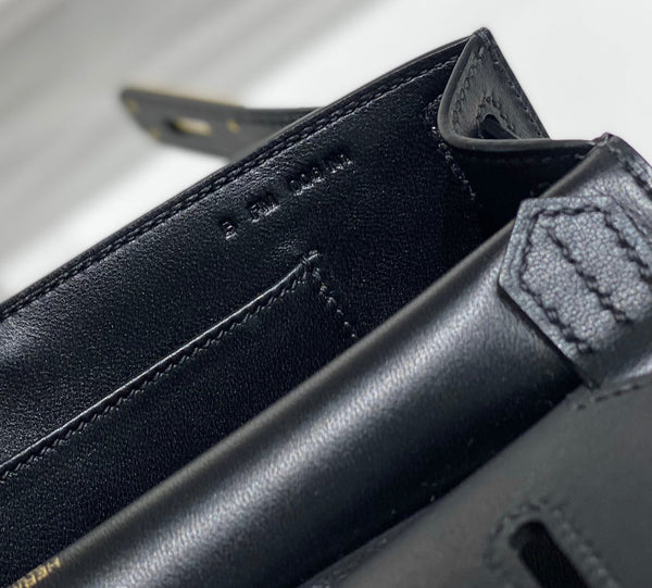 HM JYPSIÈRE MINI 23 NERO PELLE DI VITELLO FERRAMENTA ORO