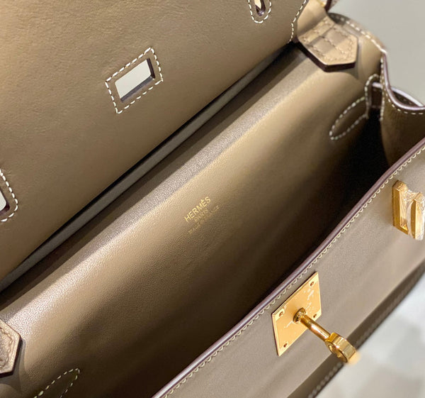 HM JYPSIÈRE MINI 23 TAN CALFSIN GOLD HARDWARE