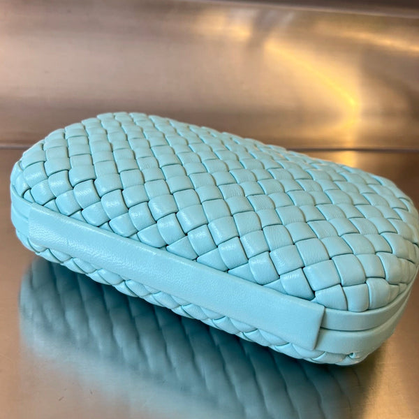 KNOT 20 IN PELLE DI AGNELLO BLU PASTELLO