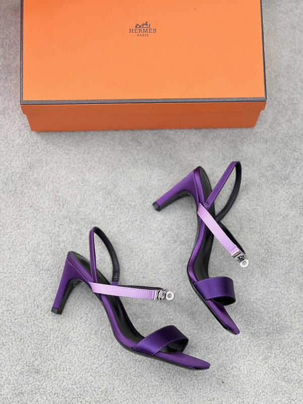 hm glamour 75 violet silk fabric black calfskin