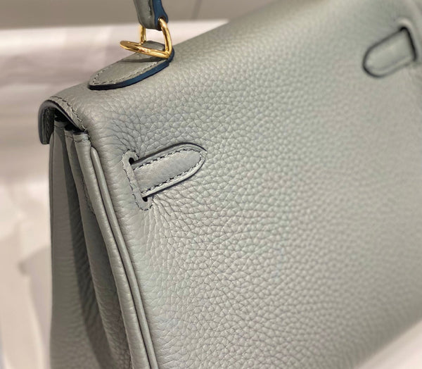 HM Mini Kelly 20cm Gris Meyer Togo Leather Gold Hardware