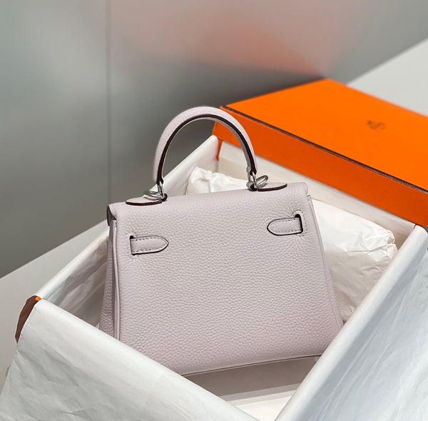 HM Mini Kelly 20cm Pink Togo Leather Silver Hardware