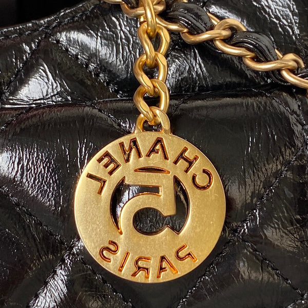 cc hobo bag 17 black oil wax leather