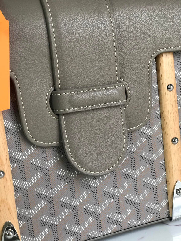 SAÏGON PM BAG 28 IN GREY GOYARDINE CANVAS AND CALFSKIN