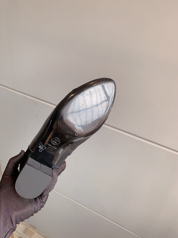 CC Low-Cut Logo Ankle Boots 50mm Black Sheepskin Frabic 464558