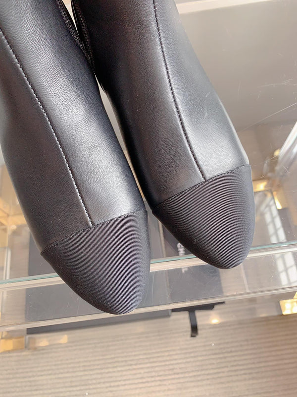 CC Low-Cut Logo Ankle Boots 50mm Black Sheepskin Frabic 464558