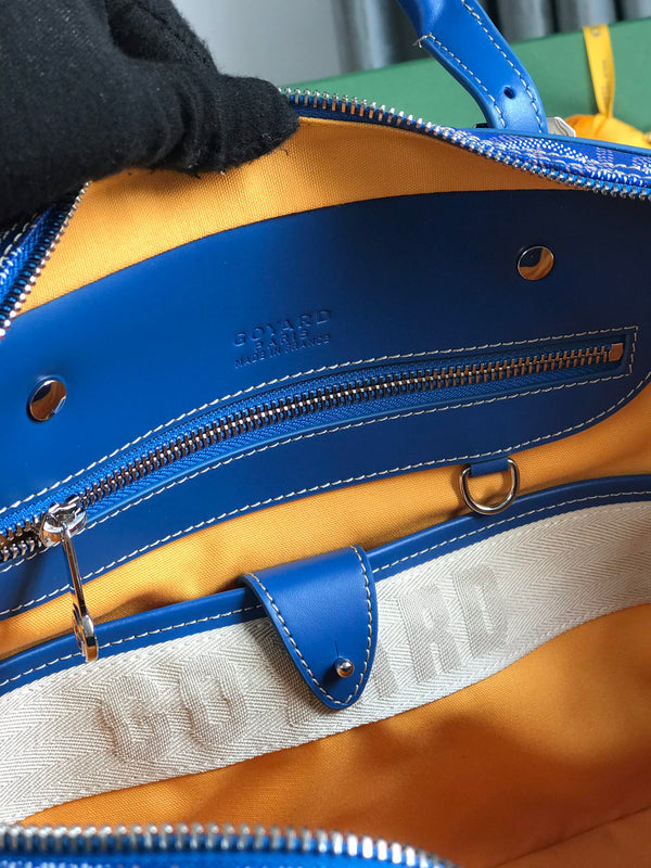 PORTADOCUMENTI AMBASSADE 35 IN TELA GOYARDINE BLU ZAFFIRO