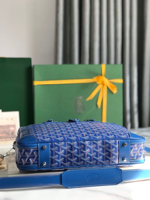 PORTADOCUMENTI AMBASSADE 35 IN TELA GOYARDINE BLU ZAFFIRO