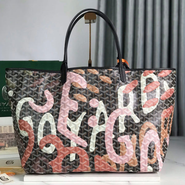 BORSA SAINT LOUIS GM 40 IN TELA GOYARDINE CAMOUFLAGE ROSA LETTRES