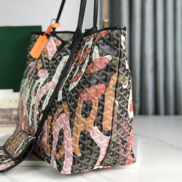 BORSA SAINT LOUIS GM 40 IN TELA GOYARDINE CAMOUFLAGE ROSA LETTRES