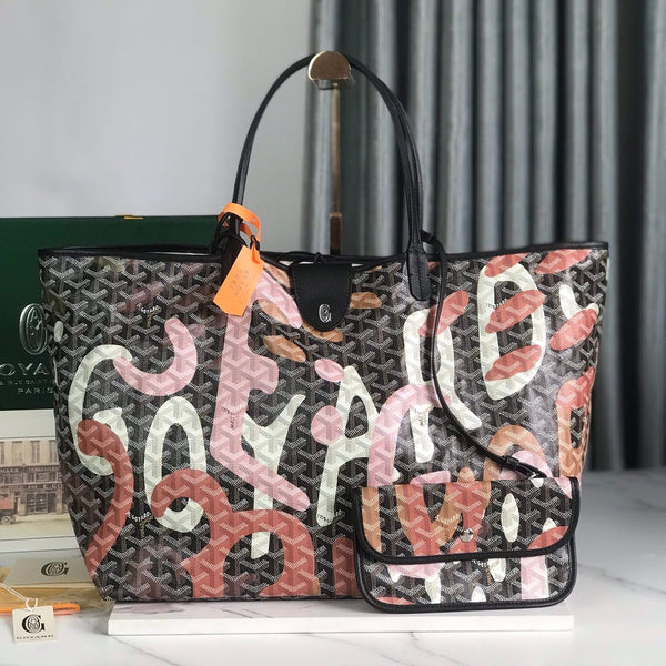 BORSA SAINT LOUIS GM 40 IN TELA GOYARDINE CAMOUFLAGE ROSA LETTRES