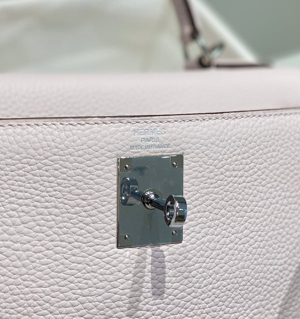 HM KELLY 28CM LIGHT PINK TOGO SILVER HARDWARE