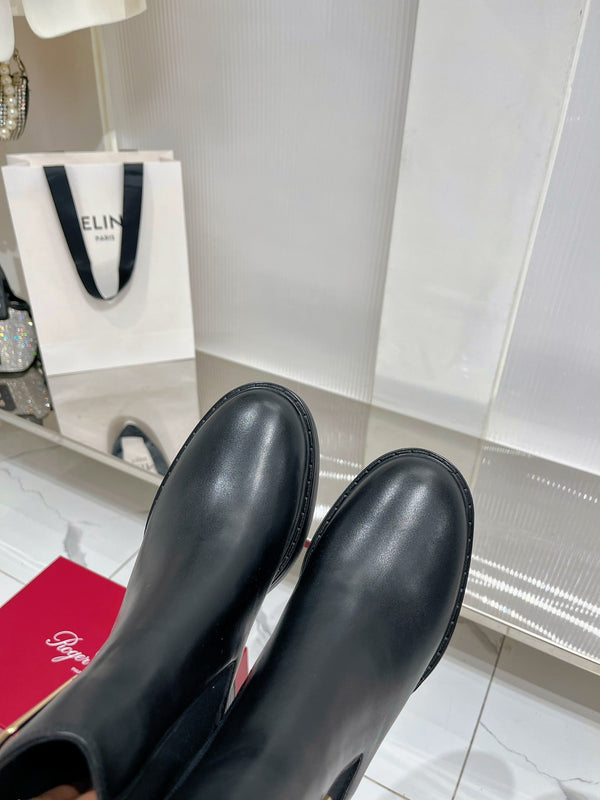 Viv Short Boots Black Cowhide 365203