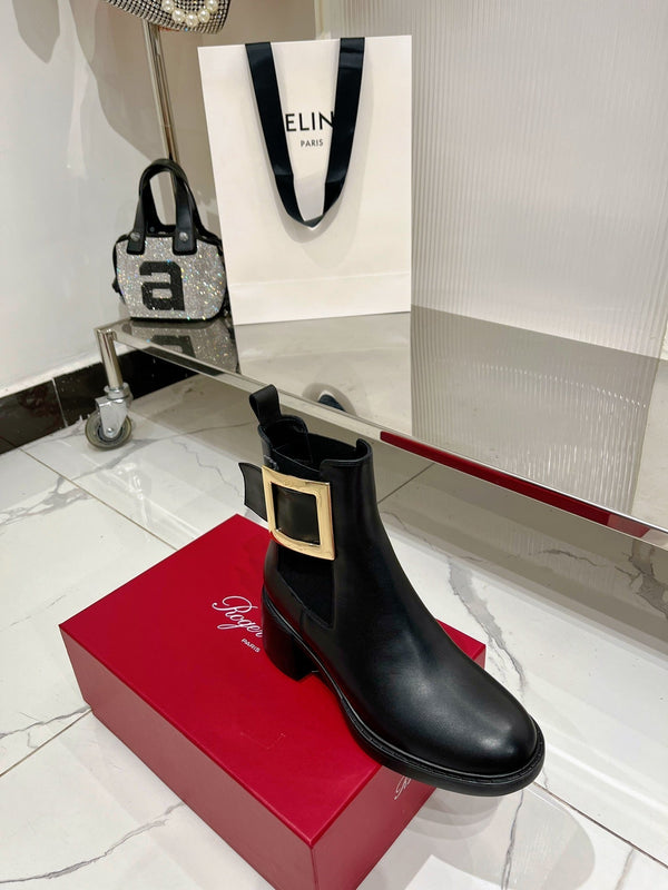 Viv Short Boots Black Cowhide 365203