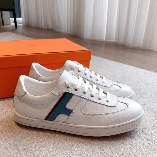HM BOOMERANG SNEAKER WHITE AND AEGEAN CALFSKIN