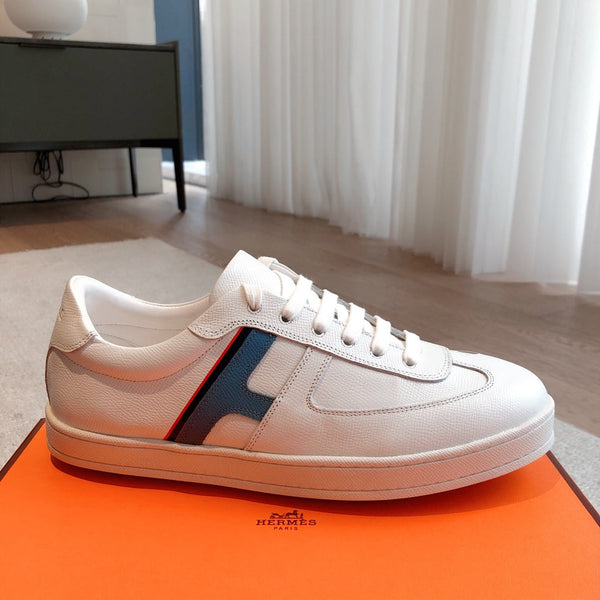 HM BOOMERANG SNEAKER WHITE AND AEGEAN CALFSKIN