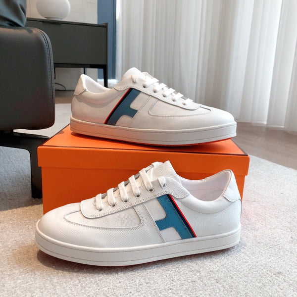 HM BOOMERANG SNEAKER WHITE AND AEGEAN CALFSKIN