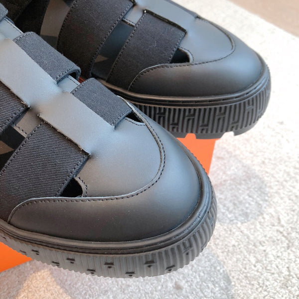 HM ITEM SANDALO SPACE IN PELLE DI VITELLO E DENIM