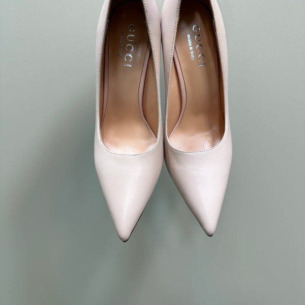 GG 105 BASIC HIGH HEEL CREAMY WHITE LAMBSKIN
