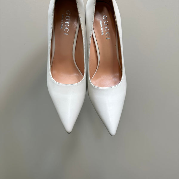 GG 105 BASIC HIGH HEEL WHITE LAMBSKIN