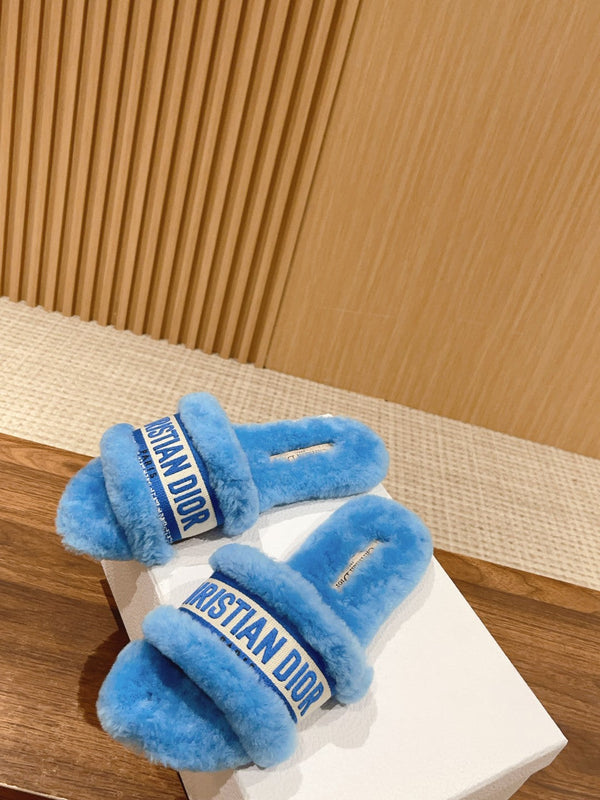 CD Dway Slide Sky Blue Fleece Lining And Canvas Fabric