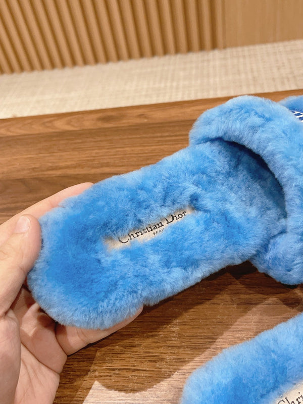 CD Dway Slide Sky Blue Fleece Lining And Canvas Fabric