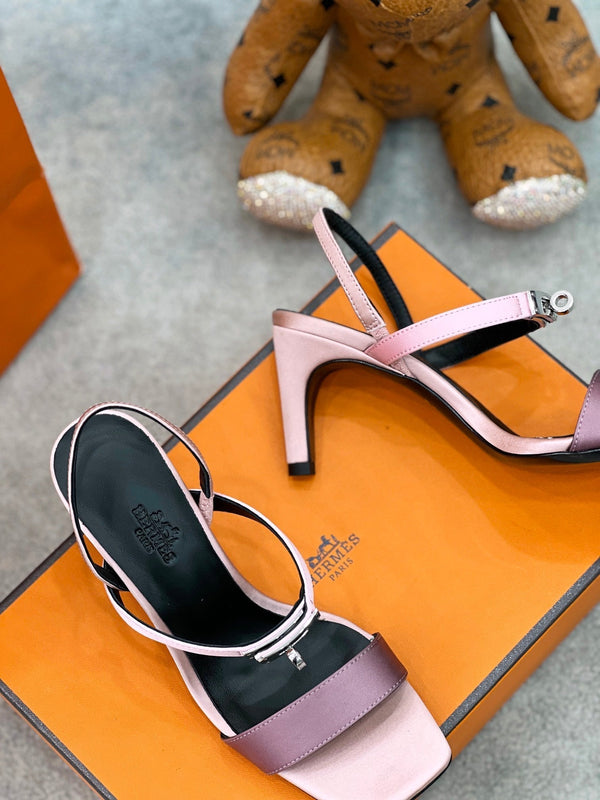 hm glamour 75 tessuto di seta viola chiaro pelle di vitello nera