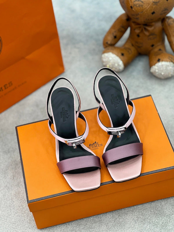 hm glamour 75 tessuto di seta viola chiaro pelle di vitello nera