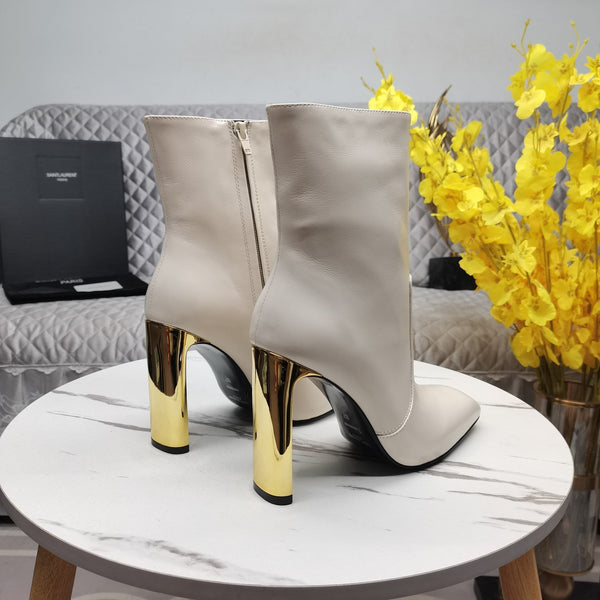 STIVALETTO CON TACCO SL AUTEUIL IN PELLE DI VITELLO BIANCA