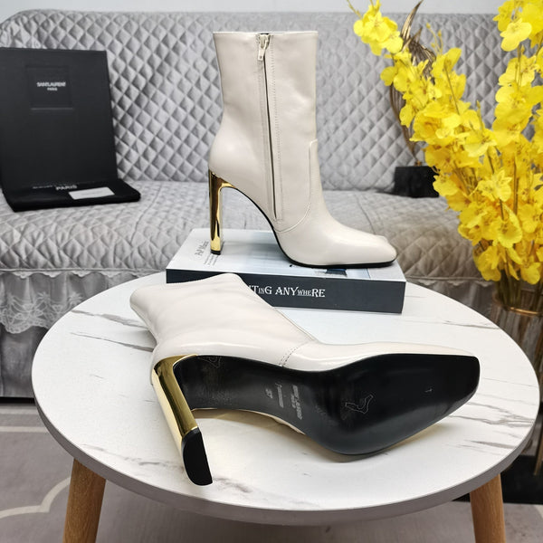 STIVALETTO CON TACCO SL AUTEUIL IN PELLE DI VITELLO BIANCA