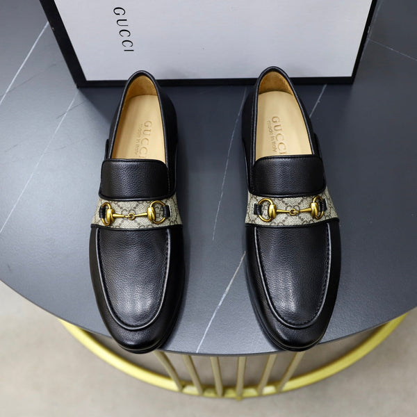 GG Men's Loafer Black Cowhide Canvas 551268