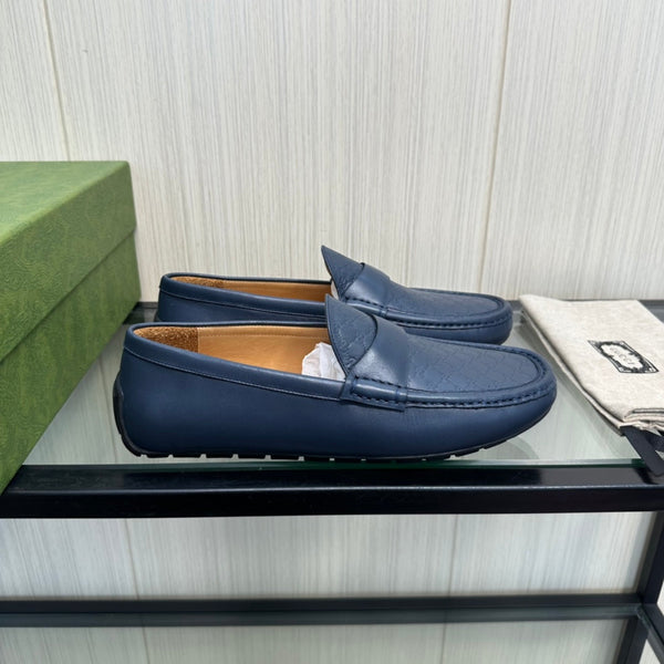 GG Men's Loafer Navy Blue Cowhide 165497